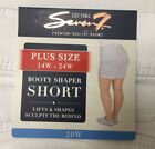 Womens Seven7 Booty Shaper Shorts With Stretch White 20w Or 22w