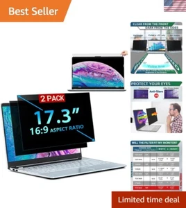 2-Pack 17.3 Inch Laptop Privacy Screen Filter - Anti-Glare, Blue Light Shield - Picture 1 of 10