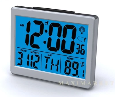 Atomic Desk bedroom Alarm Clock-1.5" Time Number, Back Blue Light  Brand New  - Image 1 of 2