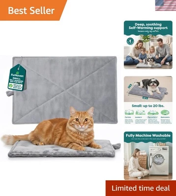 Cama ThermaNAP gris felpa para perros y gatos: ligera, portátil, perfecta para viajar Foto 1 de 4