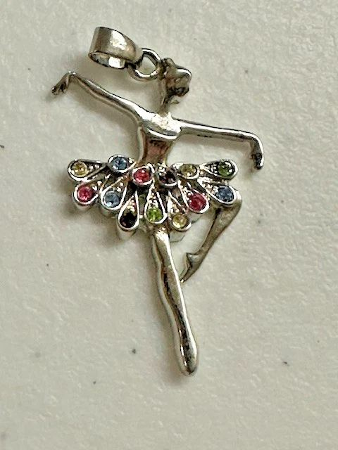 Bailarina Bailarina Bailarina Ballet Danza Colgante Dije Joyería Multicolor Cristal Foto 1 de 4