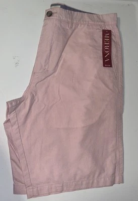 NEW W/TAGS MEN'S MERONA THE CLUB FLAT FRONT PINK COLOR COTTON SHORTS SIZE 34 - Изображение 1 из 4