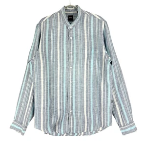 Hugo Boss Men Casual 100% Linen Long Sleeve Shirt Size M - Picture 1 of 9