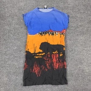 Diane von Furstenberg Dress Womens Small Lion Savannah Art Graphic Tee - Picture 1 of 10