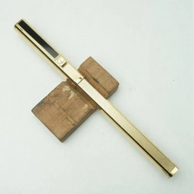 Caneta esferográfica vintage Dunhill Gemline clássica banhada a ouro cevada PC017 - Imagem 1 de 4