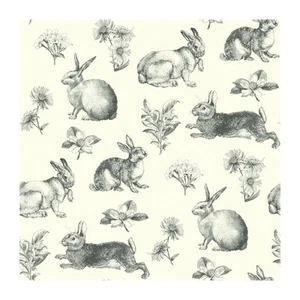 RoomMates Bunny Toile Spray and Stick Removable Wallpaper, Black / White - Picture 1 of 7