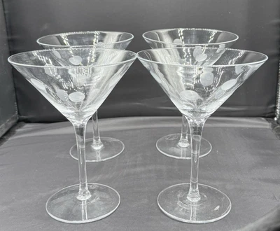 4 vasos de cóctel Artland Glass transparentes esmerilados lunares vajilla soplada a mano Foto 1 de 4