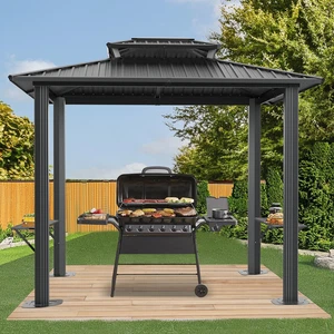 6'x8' Grill Gazebo Outdoor Patio Gazebo Hardtop Barbecue Canopy for Lawn Garden - Picture 1 of 24