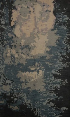 Elegant Abstract Handmade Area Rug 5x8 Modern Artistic Touch Contemporary Carpet - Image 1 of 4