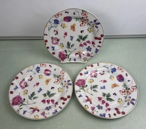 Vintage Chintz Floral Butterfly Plates Mayfair Collection Shabby Chic Jay Import - Picture 1 of 6