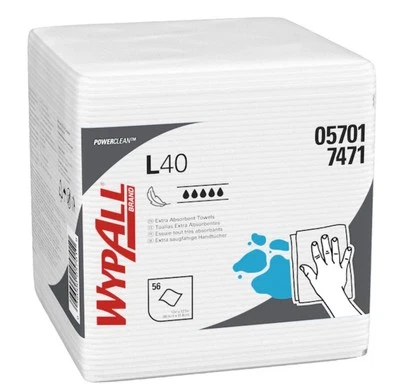 Limpadores profissionais Kimberly-Clark Wypall 05701 L40, 1/4 dobra, pacote com 56 - Imagem 1 de 4