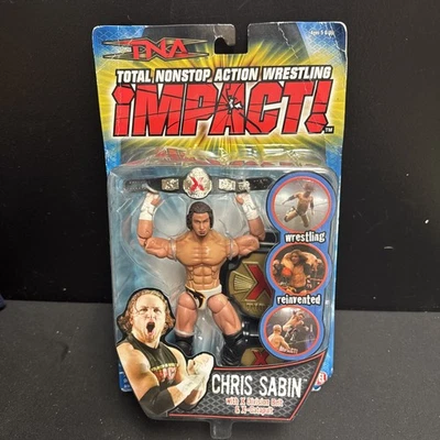 TNA Impact Chris Sabin X-Division Title Marvel Toys Wrestling Action Figure 2005 - Image 1 of 4