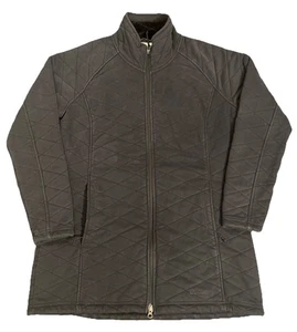 L.L. Bean Women’s Fleece Lined Quilted Jacket Sz Large Black Zip Up Pockets - Picture 1 of 11