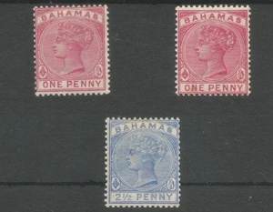 BAHAMAS 1884-90 Victorian trio fine mint - Picture 1 of 2