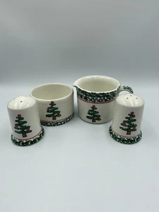 Albero di Natale vintage in spugna Furio. Set crema e zuccheriera e sale e pepe - Foto 1 di 3