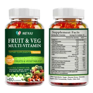 Bio Obst & Gemüse Gummis 60 Stück, familienfreundlich, Energie steigern, unterstützen die Verdauung - Bild 1 von 9