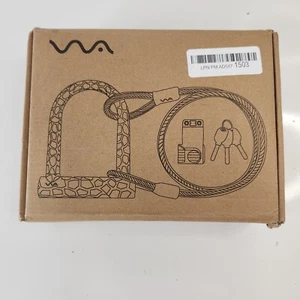 Manual Transport Bike U Lock Heavy Duty w 4ft Flex Cable+Mounting Holder & Keys - Picture 1 of 7