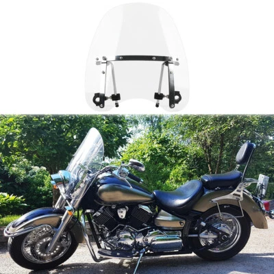 Pára-brisa de motocicleta transparente 18"x16" para Yamaha XVS 650 950 1100 Dragstar Classic - Imagem 1 de 4