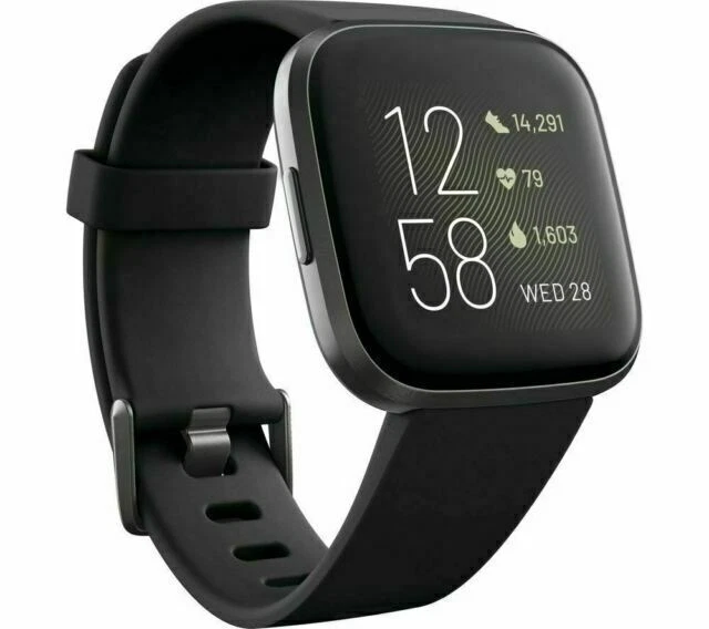 Fitbit Versa 2 Black Fitness Smartwatch (‎FB507BKBK)