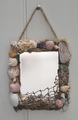 Seashell Mirror Wall Hanging 6" by 10" - Image 1 of 4