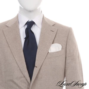 Caruso Made in Italy 100% Loro Piana Top China Cashmere Fawn Flannel Jacket 54 - Picture 1 of 9