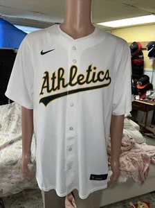 NWT Nike MLB Oakland Athletics A’s Button Front Jersey White Blank XL MSRP $155 - Picture 1 of 13