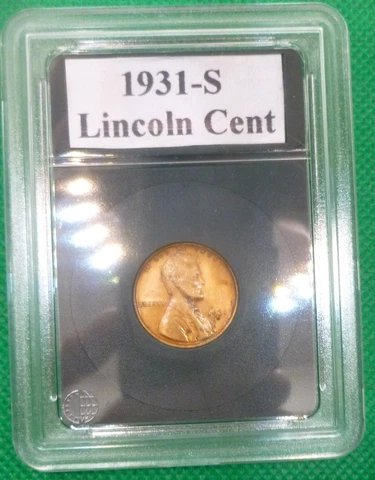 1931 s  Lincoln Cent   #F11-31-s  Nearly Uncirculated High Grade Coin Cover
