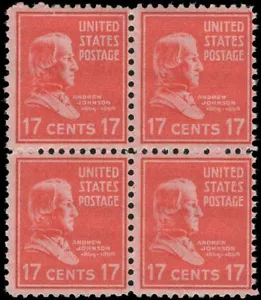 Scott # 822 - Andrew Johnson - Block Of 4 - MNH - 1938 - Picture 1 of 1
