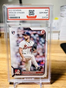 2022 Bowman Spencer Strider Rookie #41 GMG Graded 10 Gem Mint 💎 RC - Picture 1 of 1