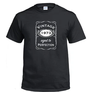Vintage Aged To Perfection 1973 70er Geburtstag Geschenk Whiskey Geschenk Baumwolle T-Shirt - Bild 1 von 3