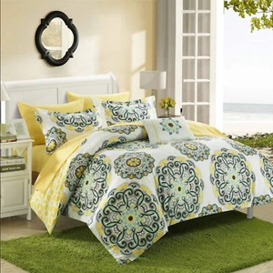 CHIC HOME DESIGN BARCELONA 8 PIECE FULL/QUEEN COMFORTER SET NEW  - Picture 1 of 6