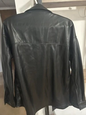 Chaqueta corta Badgley Mischka negra de cuero genuino de piel de cordero talla XS  Foto 1 de 3