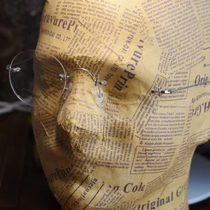 Steve Jobs occhiali rotondi uomo senza montatura argento occhiali titanio occhiali rotondi - Foto 1 di 11