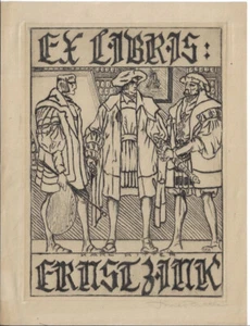 KARL RITTER: Exlibris für Ernst Zink, 1920 - Picture 1 of 1