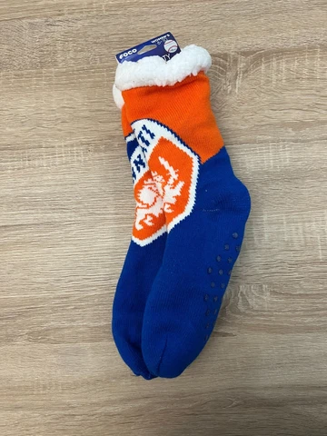 FOCO Womens Size 6-10 Orange Blue MLB Cincinnati Non Skid Bottoms Footy Slipper Cover