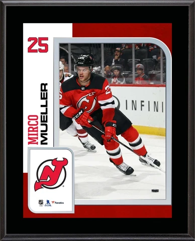 Mirco Mueller New Jersey Devils 10.5" x 13" Sublimated Player Plaque Cover