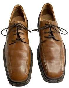 Mens Giorgio Brutini Sz. 10 D Oxford Dress Shoes Brown Almond Toe Lace Up Italy  - Picture 1 of 12