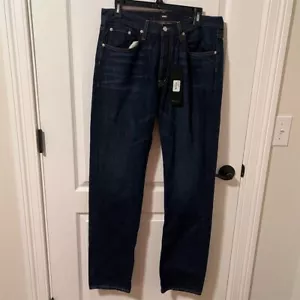 Jeans Edwin uomo vita media dritto blu taglia 34 denim lavaggio scuro nuovo con etichetta - Foto 1 di 11