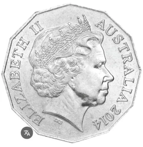 MONEDA AUSTRALIANA DE 50 CENTAVOS 2014 | QEII | MONEDA DECIMAL DE AUSTRALIA | CIRCULADA - Imagen 1 de 2