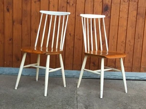 Vintage Teak Esszimmerstuhl Tapiovaara Ära 60s Stuhl Danish Modern 60er 1/2 - Picture 1 of 14