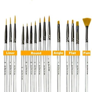 Premium Fine Detail Paint Brush Set Miniature Model Art Hobby Supplies 15 Pack - Picture 1 of 8