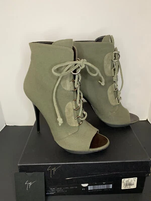 Giuseppe Zanotti Olona Militar Verde Oliva Tacones de Aguja Botines Talla 41 Foto 1 de 4