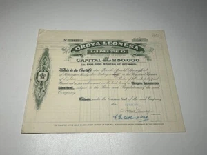 Antique (1910) Oroya Leonesa Limited Share Certificate - Picture 1 of 3