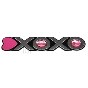 1x Universal Emblem Badge Decal Sticker XOXO Heart Crystal ABS 5" x 1-1/8" - Picture 1 of 3