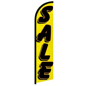 Sale Full Curve Windless Swooper Flag Sale Flag YW/BK - Picture 1 of 2