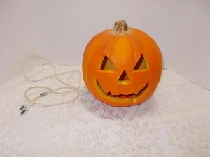 Vintage Pumpkin Light up Foam Blow Mold 1993 Trendmasters Jack O Lantern - Picture 1 of 7