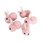 5 Pcs Rabbit Decor Solid Color Anti-fade Lovely Easter Bunny Toy Craft Portable