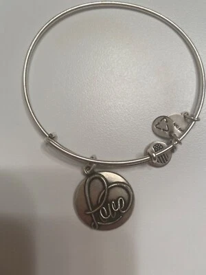 Pulsera Alex And Ani 2016 Rafaeliana Plata Redonda LOVE Dije Ampliable Foto 1 de 3