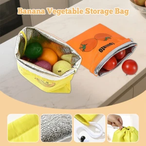 2Pcs Banana Fruit Vegetables Storage Bag Reusable Drawstring Fresh Preserve Bag. - Picture 1 of 30