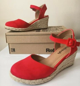 *WOW* Preciosas Sandalias de Mujer ReFresh Red Gamuza Plataforma UE Talla 38/EE. UU. 7,5/REINO Unido 5 - Imagen 1 de 9